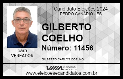 Candidato GILBERTO COELHO 2024 - PEDRO CANÁRIO - Eleições