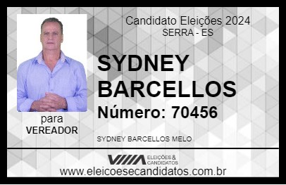 Candidato SYDNEY BARCELLOS 2024 - SERRA - Eleições