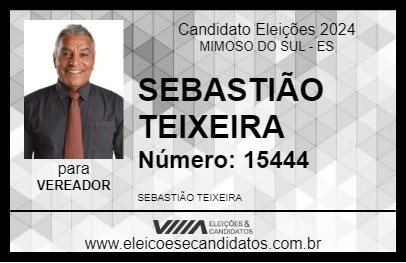 Candidato SEBASTIÃO TEIXEIRA 2024 - MIMOSO DO SUL - Eleições