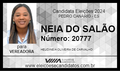 Candidato NEIA DO SALÃO 2024 - PEDRO CANÁRIO - Eleições