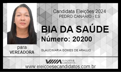 Candidato BIA DA SAÚDE 2024 - PEDRO CANÁRIO - Eleições