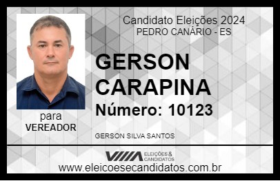 Candidato GERSON CARAPINA 2024 - PEDRO CANÁRIO - Eleições