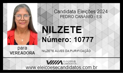 Candidato NILZETE DO CAMATA 2024 - PEDRO CANÁRIO - Eleições