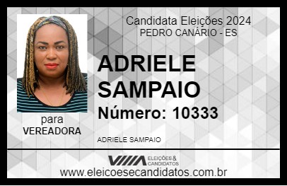 Candidato ADRIELE SAMPAIO 2024 - PEDRO CANÁRIO - Eleições