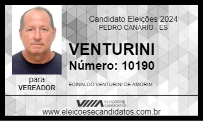 Candidato CABO VENTURINI 2024 - PEDRO CANÁRIO - Eleições