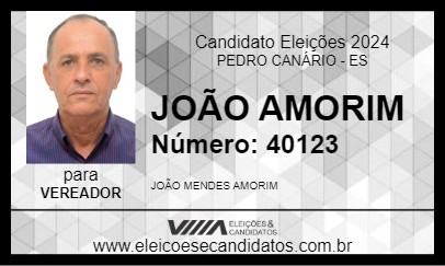 Candidato JOÃO AMORIM 2024 - PEDRO CANÁRIO - Eleições