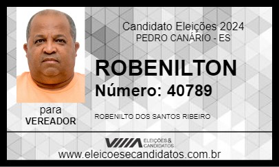 Candidato ROBENILTO RIBEIRO 2024 - PEDRO CANÁRIO - Eleições