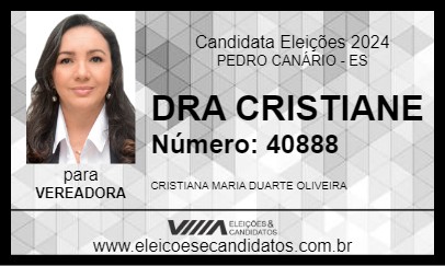 Candidato DRA CRISTIANA OLIVEIRA 2024 - PEDRO CANÁRIO - Eleições