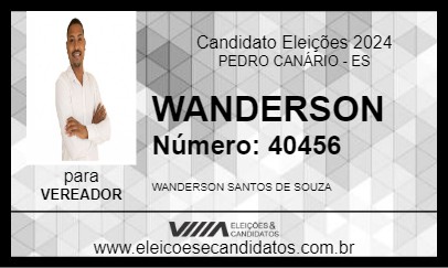 Candidato WANDERSON SANTOS 2024 - PEDRO CANÁRIO - Eleições