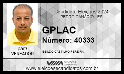 Candidato GPLAC 2024 - PEDRO CANÁRIO - Eleições