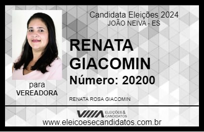 Candidato RENATA GIACOMIN 2024 - JOÃO NEIVA - Eleições