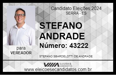 Candidato STEFANO ANDRADE 2024 - SERRA - Eleições