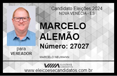 Candidato MARCELO ALEMÃO 2024 - NOVA VENÉCIA - Eleições