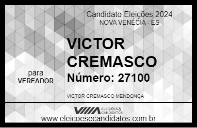 Candidato VICTOR CREMASCO 2024 - NOVA VENÉCIA - Eleições