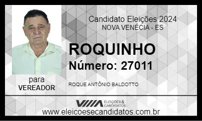 Candidato ROQUINHO 2024 - NOVA VENÉCIA - Eleições