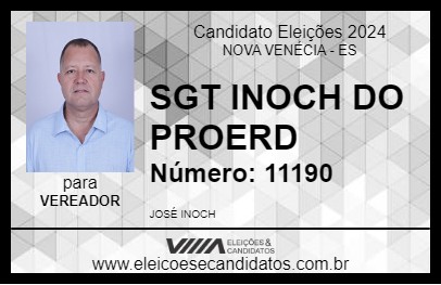 Candidato SGT INOCH DO PROERD 2024 - NOVA VENÉCIA - Eleições