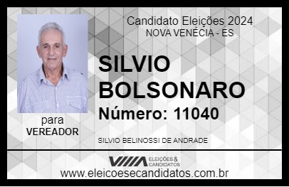 Candidato SILVIO BOLSONARO 2024 - NOVA VENÉCIA - Eleições