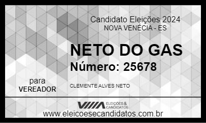 Candidato NETO DO GAS 2024 - NOVA VENÉCIA - Eleições