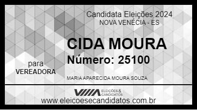 Candidato CIDA MOURA 2024 - NOVA VENÉCIA - Eleições