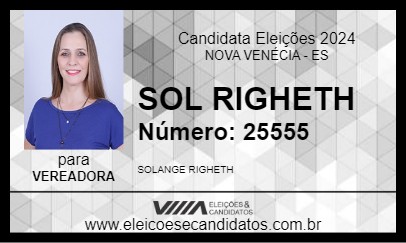 Candidato SOL RIGHETH 2024 - NOVA VENÉCIA - Eleições