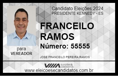 Candidato FRANCEILO RAMOS 2024 - PRESIDENTE KENNEDY - Eleições