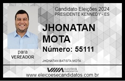 Candidato JHONATAN MOTA 2024 - PRESIDENTE KENNEDY - Eleições