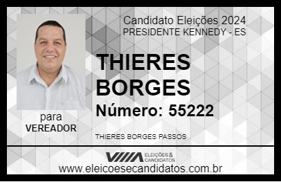 Candidato THIERES BORGES 2024 - PRESIDENTE KENNEDY - Eleições