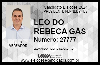 Candidato LEO DO REBECA GÁS 2024 - PRESIDENTE KENNEDY - Eleições