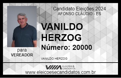 Candidato VANILDO HERZOG 2024 - AFONSO CLÁUDIO - Eleições