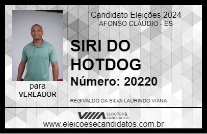 Candidato SIRI DO HOTDOG 2024 - AFONSO CLÁUDIO - Eleições