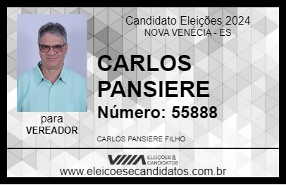 Candidato CARLOS PANSIERE 2024 - NOVA VENÉCIA - Eleições