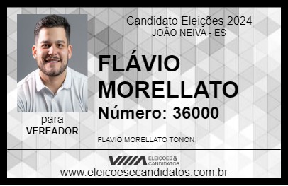 Candidato FLÁVIO MORELLATO 2024 - JOÃO NEIVA - Eleições