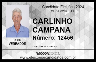 Candidato CARLINHO CAMPANA 2024 - VILA PAVÃO - Eleições