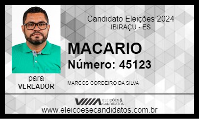 Candidato MACARIO 2024 - IBIRAÇU - Eleições