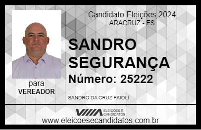 Candidato SANDRO SEGURANÇA 2024 - ARACRUZ - Eleições