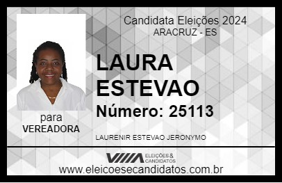 Candidato LAURA ESTEVAO 2024 - ARACRUZ - Eleições