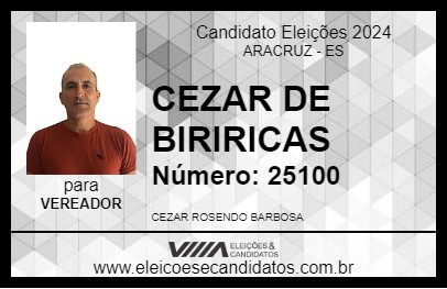 Candidato CEZAR DE BIRIRICAS 2024 - ARACRUZ - Eleições