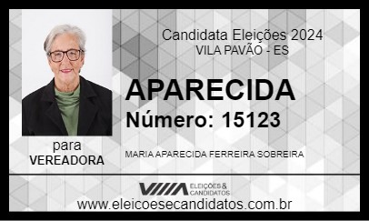 Candidato APARECIDA 2024 - VILA PAVÃO - Eleições