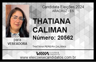 Candidato THATIANA DA PESCA 2024 - ARACRUZ - Eleições