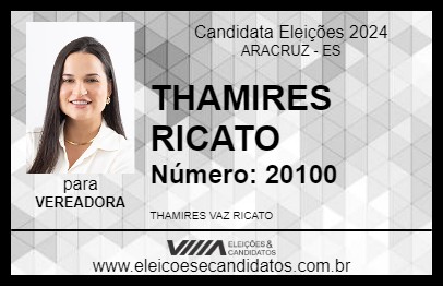 Candidato THAMIRES RICATO 2024 - ARACRUZ - Eleições