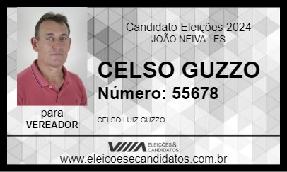 Candidato CELSO GUZZO 2024 - JOÃO NEIVA - Eleições