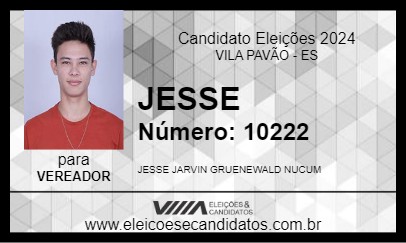 Candidato JESSE 2024 - VILA PAVÃO - Eleições