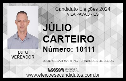 Candidato JÚLIO CARTEIRO 2024 - VILA PAVÃO - Eleições