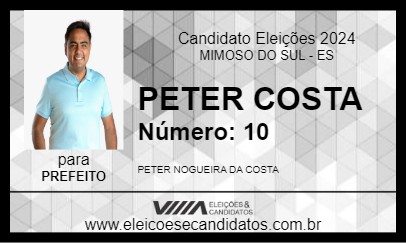 Candidato PETER COSTA 2024 - MIMOSO DO SUL - Eleições