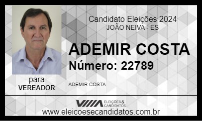 Candidato ADEMIR COSTA 2024 - JOÃO NEIVA - Eleições