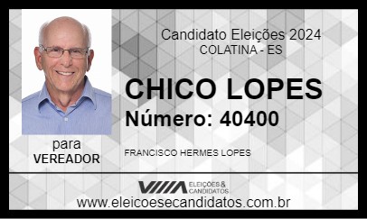 Candidato CHICO LOPES 2024 - COLATINA - Eleições