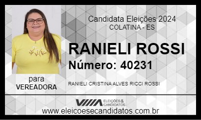 Candidato RANIELI ROSSI 2024 - COLATINA - Eleições