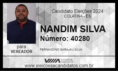 Candidato NANDIM SILVA 2024 - COLATINA - Eleições