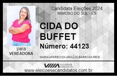 Candidato CIDA DO BUFFET 2024 - MIMOSO DO SUL - Eleições