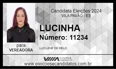 Candidato LUCINHA 2024 - VILA PAVÃO - Eleições